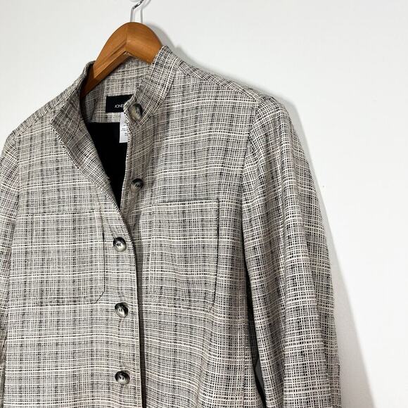 Jones New York Silk Wool Tweed Blazer Jacket Women’s Sz 8P Plaid Career Business - Picture 5 of 10